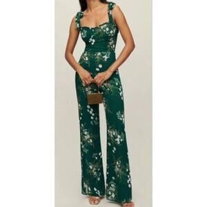 Reformation Alfred Jumpsuit in Buena Green, Size 12